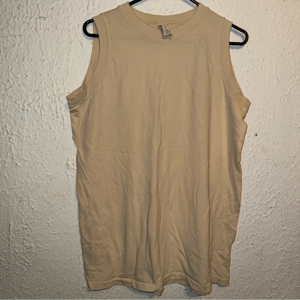 Vintage 90s GAP Beige Quality Blank Pullover Tank Top Shirt M USA